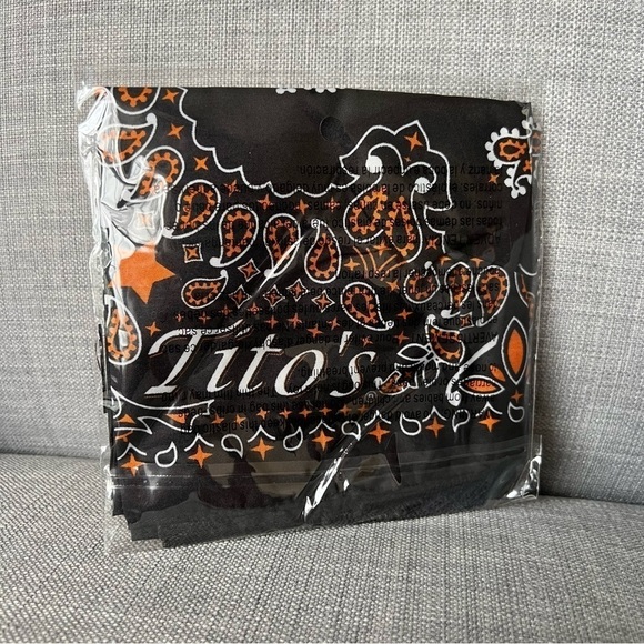 Tito’s Handmade Vodka Bandana New in Package Black and Orange Accessory - Picture 3 of 4